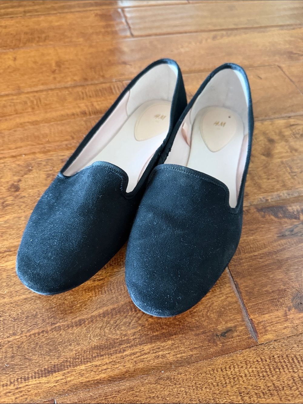 H&M Black Suede-Look Slip-On Loafers